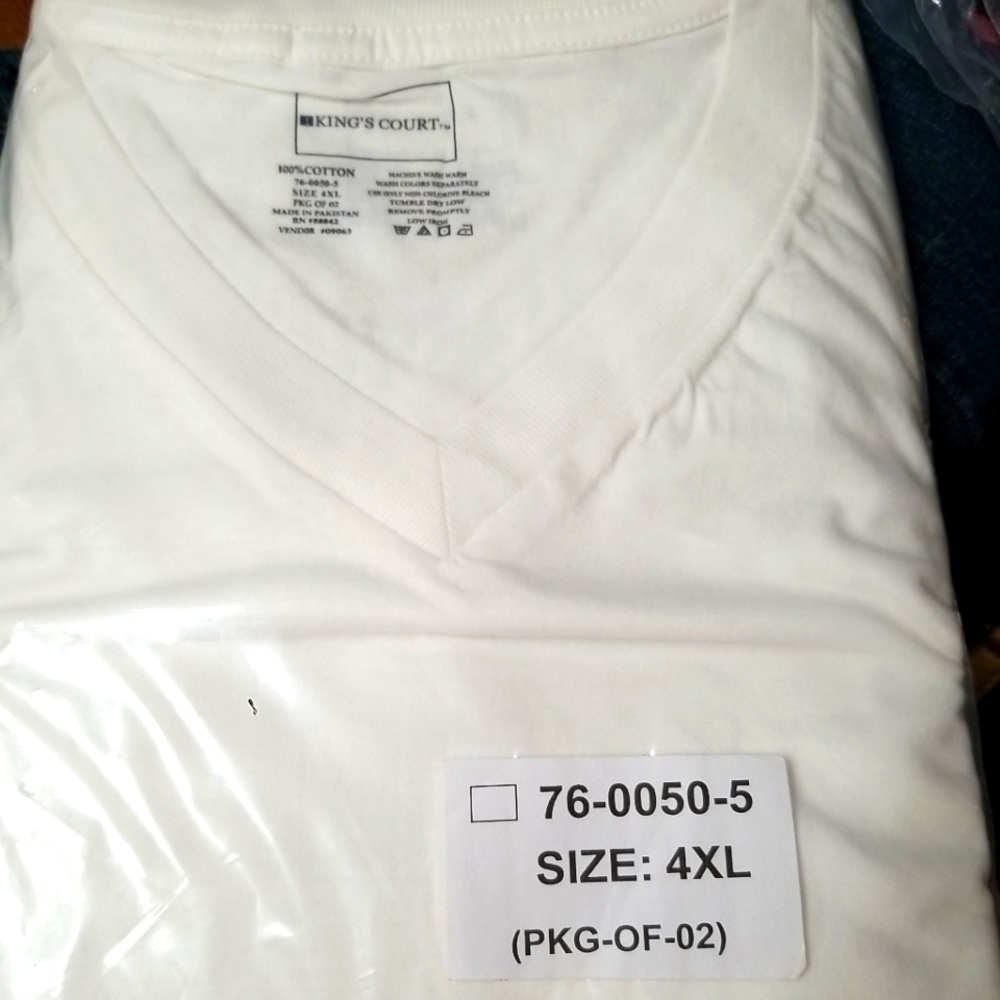 Kings court undershirts sz 4XL new in package.